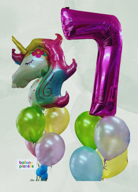 Bouquet ballons Licorne