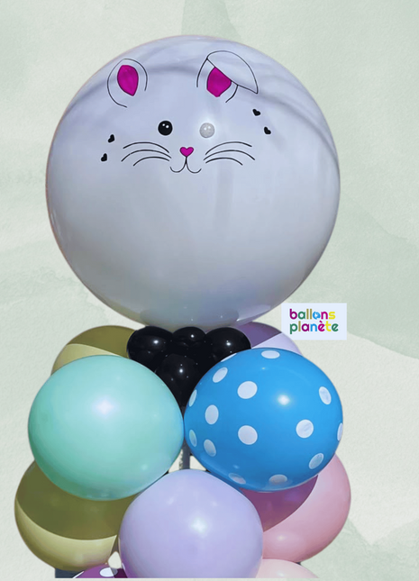 Colonne de Ballons "Lapin Amusant"