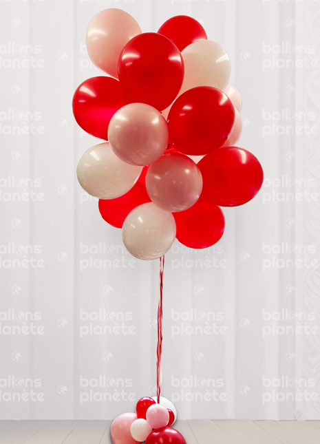 Bouquet Style Topiaire de Ballons Rouge et Rose