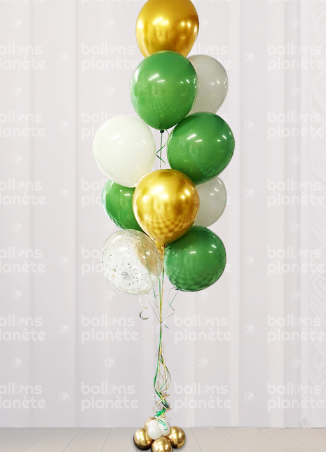 Bouquet de Ballons Vert et Doré